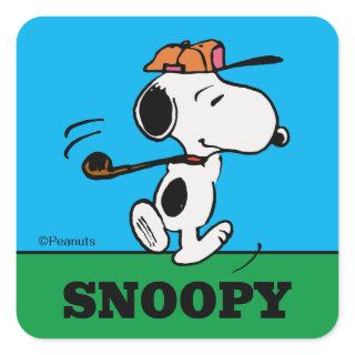 Peanuts | Snoopy Golf Swing Square Sticker