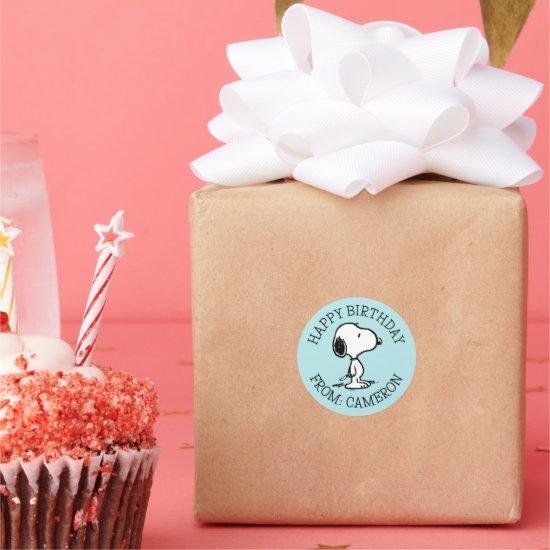 Peanuts | Snoopy | Happy Birthday Classic Round Sticker
