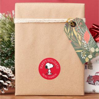 Peanuts | Snoopy | Happy Holidays Classic Round Sticker