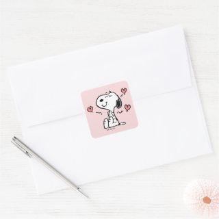 Peanuts | Snoopy Hearts Square Sticker