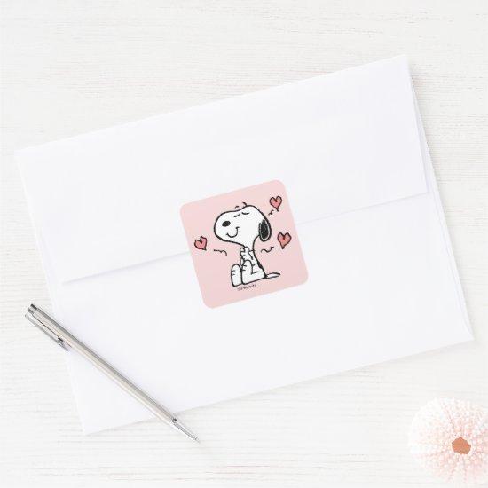 Peanuts | Snoopy Hearts Square Sticker
