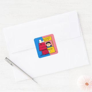 Peanuts | Snoopy & Lucy Half & Half Square Sticker