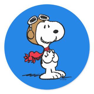 Peanuts | Snoopy The Flying Ace Classic Round Sticker