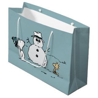 Peanuts | Snoopy & Woodstock Build A Snowman Large Gift Bag