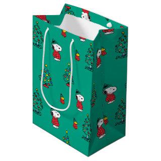 Peanuts | Snoopy & Woodstock Christmas Pattern Medium Gift Bag