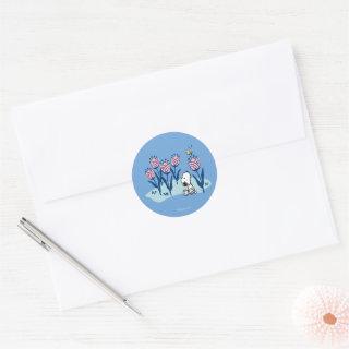 Peanuts | Snoopy & Woodstock Flower Garden Classic Round Sticker