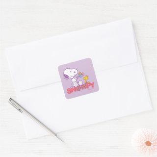 Peanuts | Snoopy & Woodstock Flowers Square Sticker