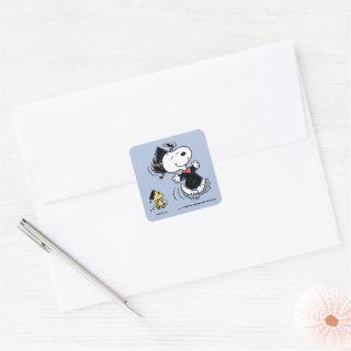 Peanuts | Snoopy & Woodstock Graduation Square Sticker