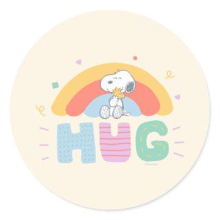 Peanuts | Snoopy & Woodstock Hug Classic Round Sticker