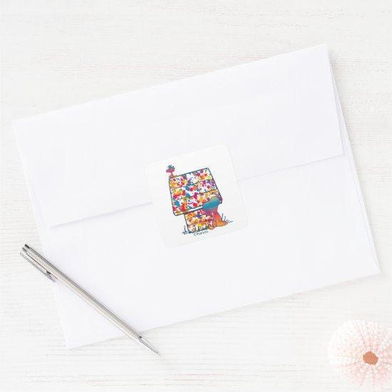 Peanuts | Snoopy & Woodstock Rainbow Paint Square Sticker