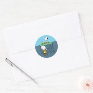 Peanuts | Sunny Day Rainy Day Half & Half Classic Round Sticker