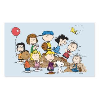 Peanuts | The Gang at the Pitcher's Mound Rectangular Sticker