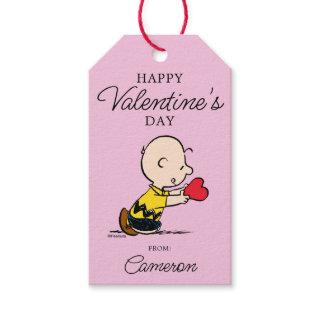 Peanuts | Valentine's Day Charlie Brown Red Heart Gift Tags