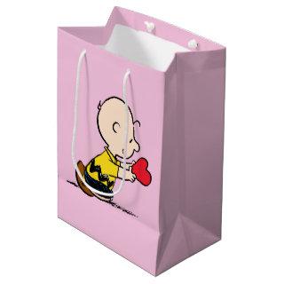Peanuts | Valentine's Day Charlie Brown Red Heart Medium Gift Bag