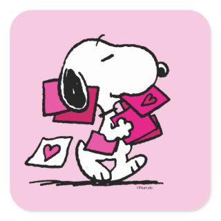 Peanuts | Valentine's Day | Snoopy With Valentines Square Sticker