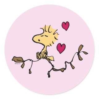Peanuts | Valentine's Day | Woodstock Whistle Classic Round Sticker