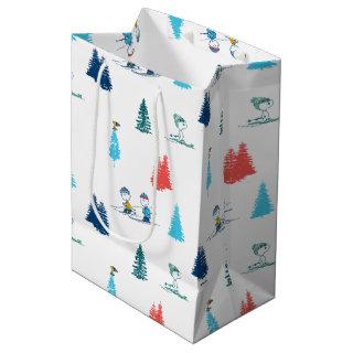 Peanuts | Winter Skiing the Slopes Pattern Medium Gift Bag