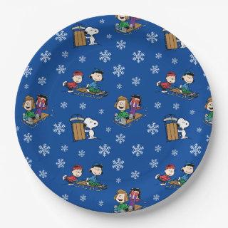 Peanuts | Winter Sledding Fun Pattern Paper Plates