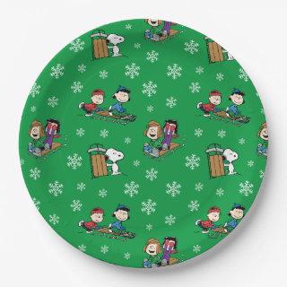 Peanuts | Winter Sledding Fun Pattern Paper Plates