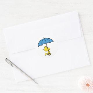 Peanuts | Woodstock Blue Umbrella Classic Round Sticker