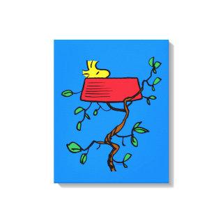 Peanuts | Woodstock Napping in Snoopy's Dish Canvas Print