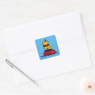 Peanuts | Woodstock Snoopy Dish Sail Boat Square Sticker
