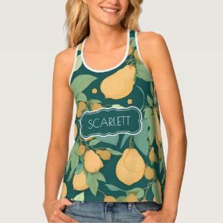 Pear Floral Colorful Personalized Pattern Tank Top