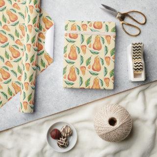 Pear Pattern Wtercolor Art Hand-painted