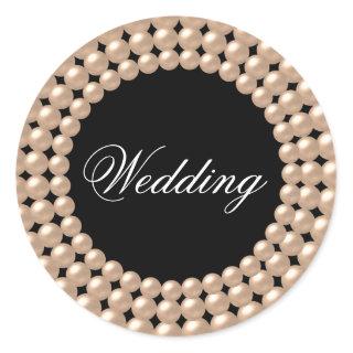 Pearl Strings Jeweled Wedding Sticker
