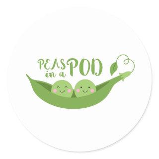 Peas In A Pod Classic Round Sticker