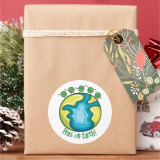 Peas on Earth Classic Round Sticker