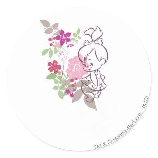 PEBBLES™ A Cutie In The Flowers Classic Round Sticker