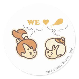 PEBBLES™ and Bam Bam Love Food Classic Round Sticker