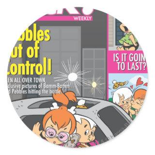 PEBBLES™ and Bam Bam Out of Control Classic Round Sticker