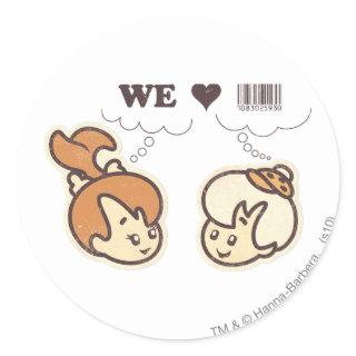 Pebbles and Bam Bam We Love Classic Round Sticker