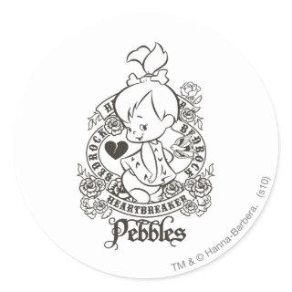 PEBBLES™ Heartbreaker B&W Classic Round Sticker