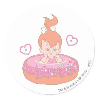 PEBBLES™ in Donut Classic Round Sticker