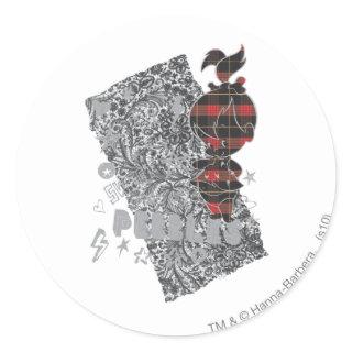 PEBBLES™ Punk Plaid Classic Round Sticker