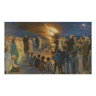 Peder Severin Kroyer - Midsummer's Eve Bonfire Rectangular Sticker