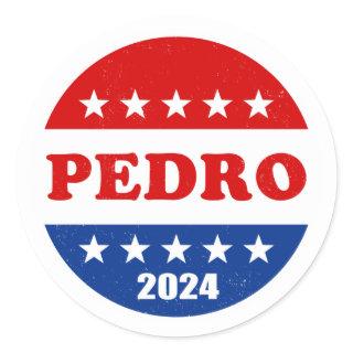 Pedro Voter Button 2024 Elections Classic Round Sticker