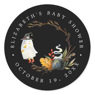 Peek-A-Boo | Little Ghost Halloween Baby Shower Classic Round Sticker