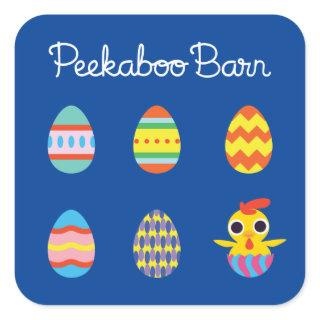 Peekaboo Barn Easter | Easter Eggs Square Sticker