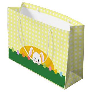 Peeking Bunny Rabbit Yellow Gift Bag