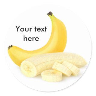 Peeled and cut banana classic round sticker