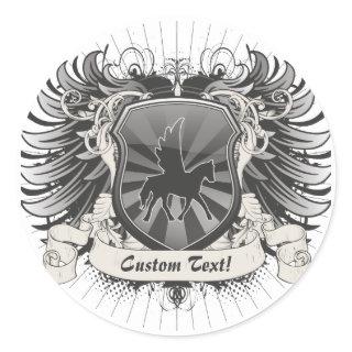 Pegasus Crest Classic Round Sticker