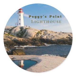 Peggys Point Lighthouse Atlantic Canada Classic Round Sticker