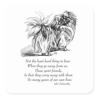 Pekingese Dog Rainbow Bridge Square Sticker