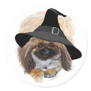 Pekingese Halloween Classic Round Sticker