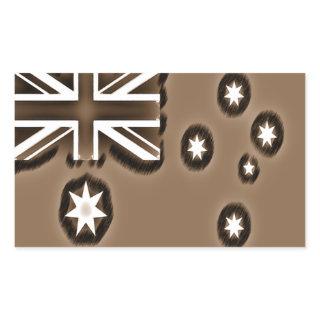 Pencil Sketch Effect Sepia Australian Flag Rectangular Sticker