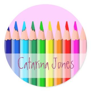 Pencils - Customized Classic Round Sticker